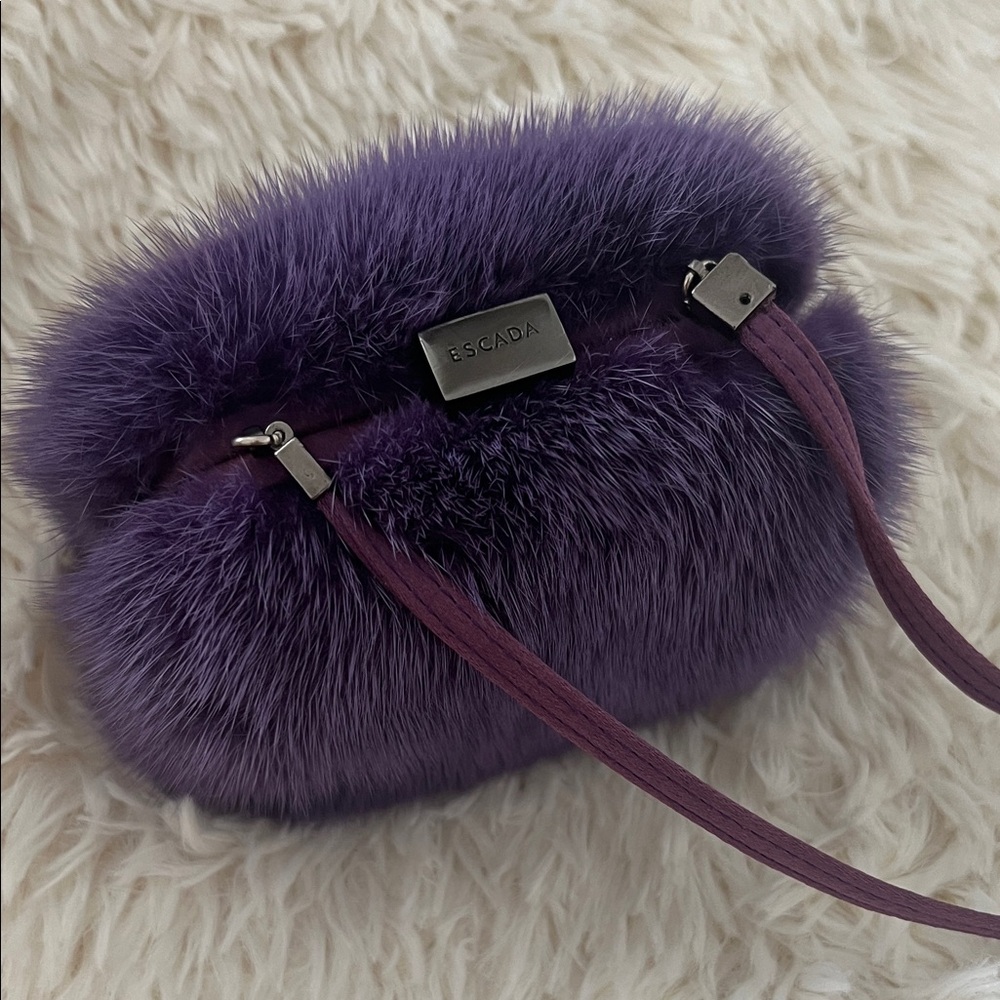Escada Violet mini mink Fur Shoulder Bag